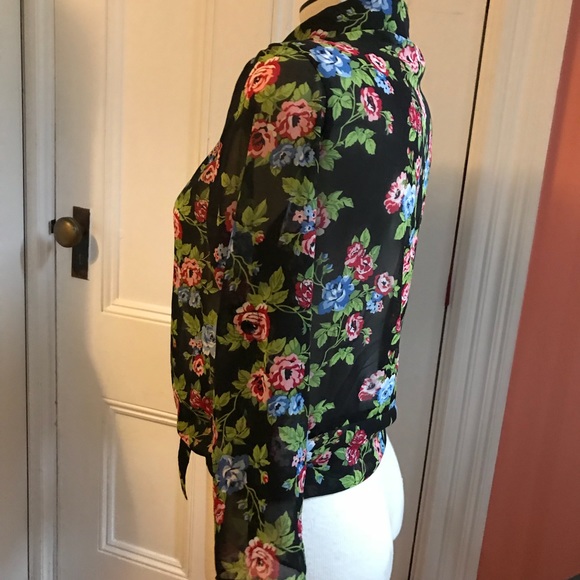 BONGO Sheer Waist Tie Top Retro 90s - Picture 4 of 8